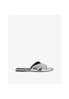 Womens Zadig&Voltaire Azora Metallic-Leather Mules