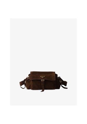 Womens Prada Explore Medium Suede Shoulder Bag