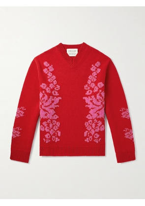 A Kind Of Guise - Floral-Jacquard Wool Sweater - Men - Red - S