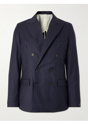 A Kind Of Guise - Double-Breasted Pinstriped Virgin Wool Blazer - Men - Blue - IT 46