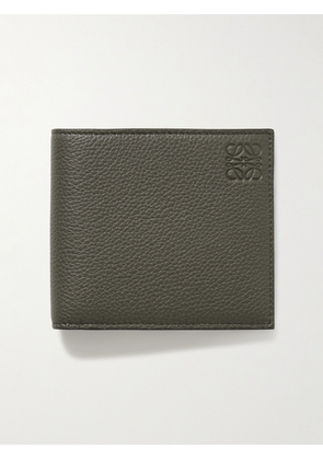 LOEWE - Logo-Debossed Full-Grain Leather Bifold Wallet - Men - Green