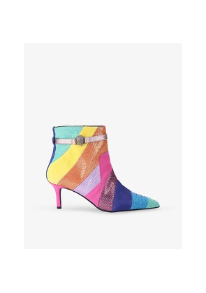 Womens Kurt Geiger London Kensington Faux-Leather Heeled Ankle Boots