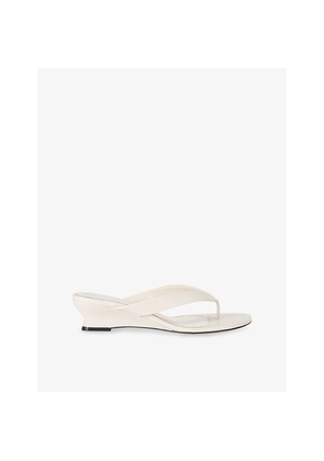 Womens Le Monde Beryl Micro Wedge Thong-Strap Leather Sandals