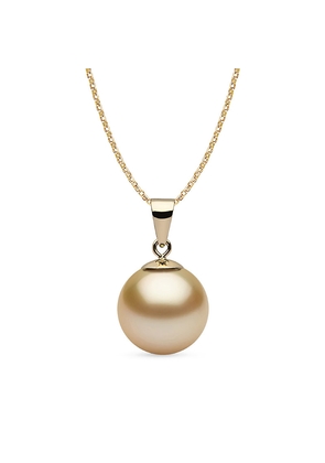 Womens Yoko London 18ct Yellow-Gold and Golden Pearl Pendant Necklace