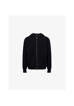 Mens Dunhill Relaxed-Fit Patch-Pocket Cotton-And-Cashmere Knit Hoodie