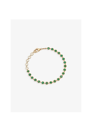 Womens Astley Clarke Deco 18ct Yellow Gold Vermeil and Green Agate Tennis Bracelet