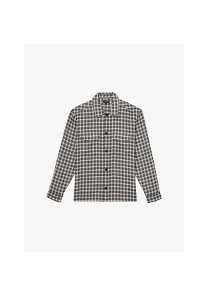 Mens Reiss Ribona Checked Woven Overshirt