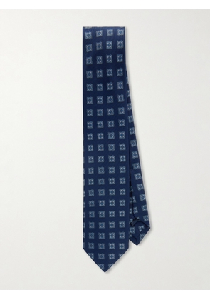 Drake's - HIM 8cm Printed Silk Tie - Men - Blue