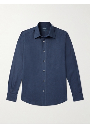Thom Sweeney - Cotton-Flannel Shirt - Men - Blue - UK/US 15
