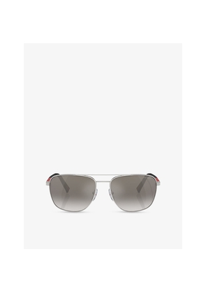 Prada Linea Rossa Ps 54Zs Pilot-Frame Steel Sunglasses