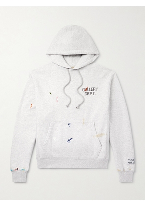 Gallery Dept. - Logo-Print Paint-Splattered Cotton-Jersey Hoodie - Men - Gray - XS