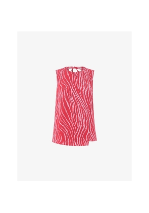 Womens Whistles Zebra-Print Layered Woven Tank