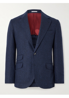 Brunello Cucinelli - Herringbone Wool and Cashmere-Blend Blazer - Men - Blue - IT 46