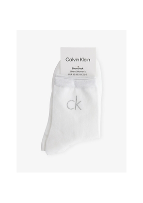 Womens Calvin Klein Branded Pack Of Two Woven Socks
