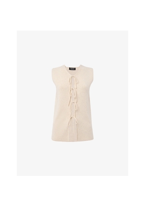 Womens Whistles Tie-Front Sleeveless Stretch-Knit Tank Top