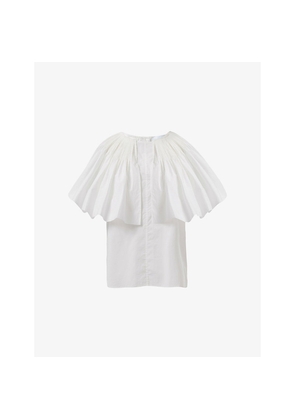 Womens Leem Frill Cape Cotton Top