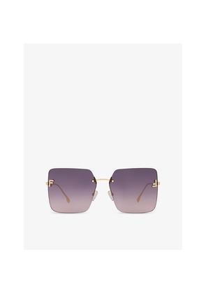 Fendi Fe4082Us Square-Frame Metal Sunglasses