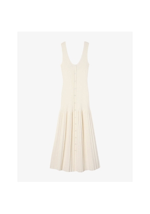 Womens Sandro Scoop-Neck Ribbed Knitted Maxi Dress