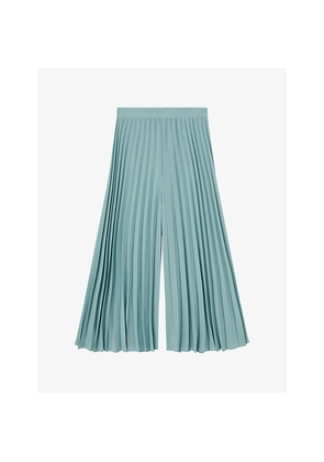 Womens Joseph Anvers Pleated Wide-Leg High-Rise Crepe Trousers