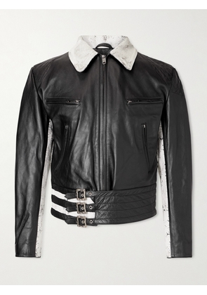 Enfants Riches Déprimés - Dog In Restraint Buckled Painted Leather Jacket - Men - Black - S