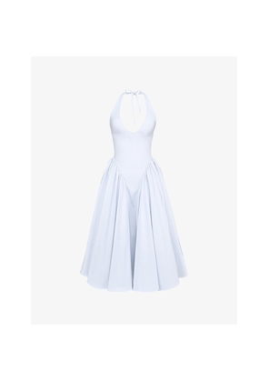 Womens House of CB Marilyn Halter Stretch-Cotton Midi Dress