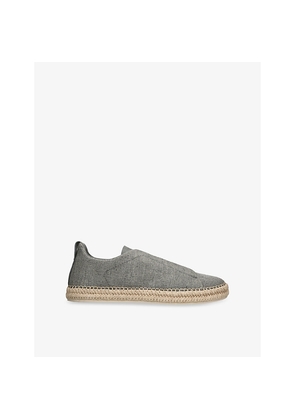 Mens Zegna Triple Stitch Canvas Espadrilles