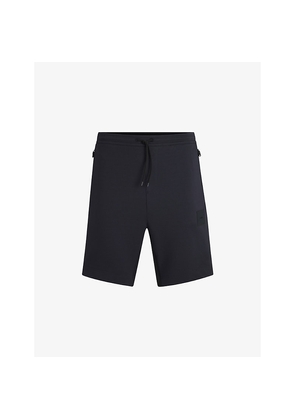 Mens Boss Brand-Patch Straight-Leg Cotton-Blend Shorts