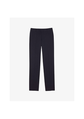 Mens Sandro Slim-Fit Tapered Stretch-Wool Trousers