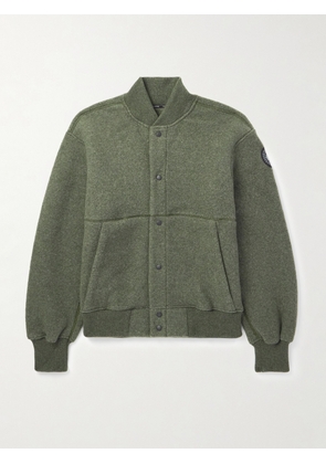 Canada Goose - Hudson Logo-Appliquéd Recycled Wool-Blend Fleece Bomber Jacket - Men - Green - S