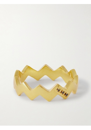 Mikia - Snake Gold-Plated Diamond Ring - Men - Gold - 16