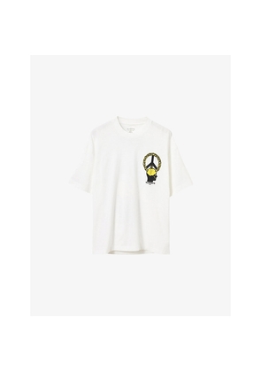 Mens Allsaints Screwed Graphic-Print Short-Sleeve Cotton T-Shirt