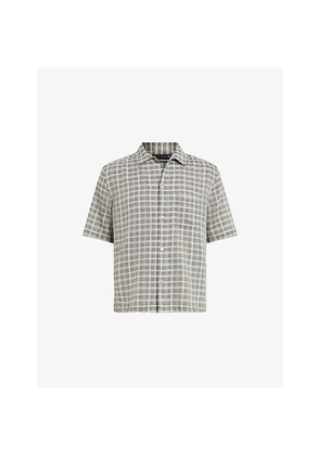 Mens Allsaints Sandy Short-Sleeve Checked Cotton Shirt