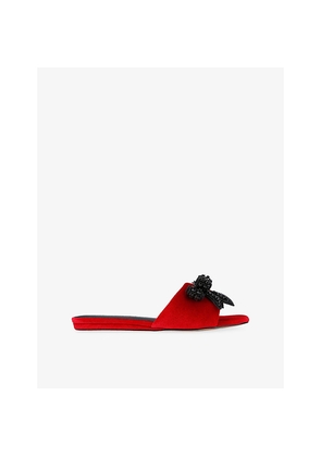 Womens Kurt Geiger London Kensington Bow Velvet Sandals