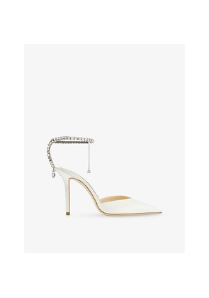 Womens Jimmy Choo Saeda 100 Satin Heeled Courts