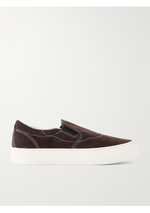 Omni - Lister Canvas-Trimmed Suede Slip-On Sneakers - Men - Brown - EU 39