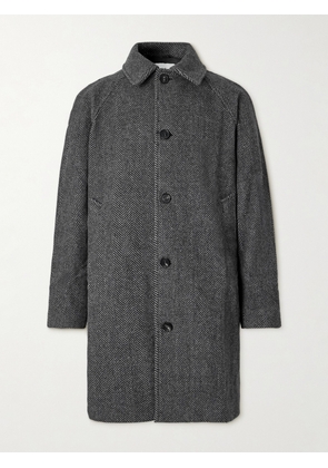 Corridor - Herringbone Wool Coat - Men - Gray - S