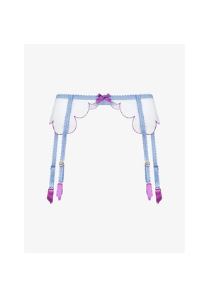 Womens Agent Provocateur Lorna Bow-Embellished Mesh Suspender Belt
