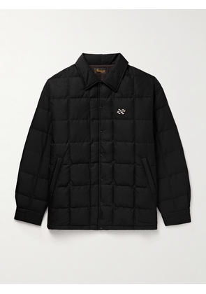 Visvim - Coach Appliquéd Quilted Wool and Silk-Blend Twill Down Jacket - Men - Black - 3