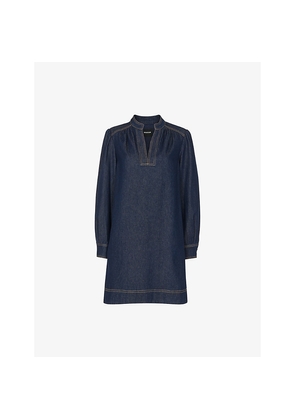 Womens Whistles V-Neck Long-Sleeve Denim Mini Dress