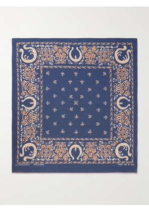 KAPITAL - Antler Naja Printed Cotton-Voile Bandana - Men - Blue