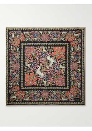 Drake's - Printed Wool and Silk-Blend Scarf - Men - Red