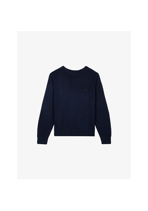 Mens The Kooples Boat-Neck Long-Sleeves Cotton-Wool Blend Jumper