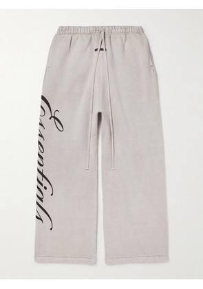 FEAR OF GOD ESSENTIALS - Logo-Print Cotton-Jersey Sweatpants - Men - Gray - XS
