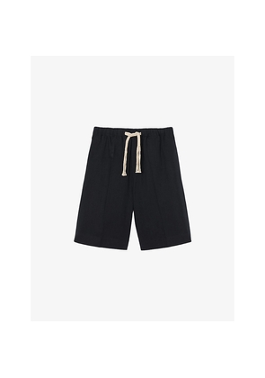 Mens Sandro Elasticated-Waist Relaxed-Fit Cotton Shorts