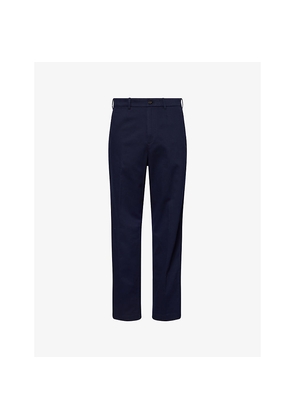 Mens Dunhill Tailored Straight-Leg Cotton Blend Chino Trousers