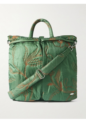 Kardo - Embroidered Silk-Twill Tote - Men - Green