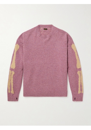 KAPITAL - Bone Oversized Intarsia Wool Sweater - Men - Pink - 1