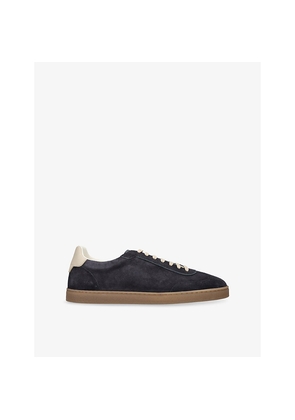 Mens Brunello Cucinelli Foiled-Logo Suede Low-Top Trainers
