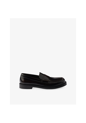 Mens Prada Brand-Debossed Leather Loafers