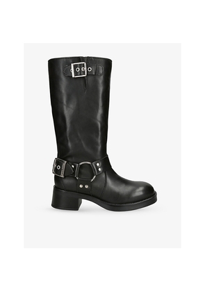 Womens Steve Madden Beau Buckled Leather Boots